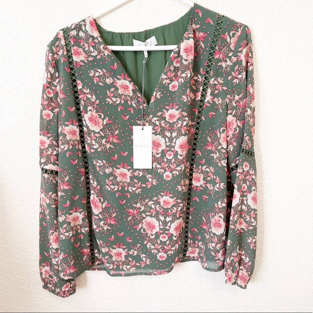 NWT WAYF Floral Peasant Blouse